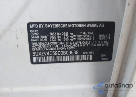 2013 BMW X5 xDrive35I/xDrive35I Premium/xDrive35I Sport Activity from USA, damaged, VIN 5UXZV4C59D0B09538